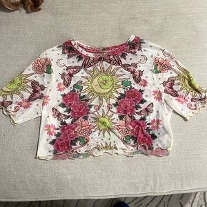 AFRM Mesh Cropped Tee Size Lg